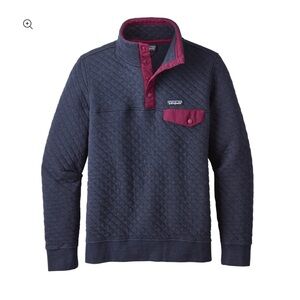 Used Patagonia organic cotton quilt snap-t pullover long sleeve blue & magenta L